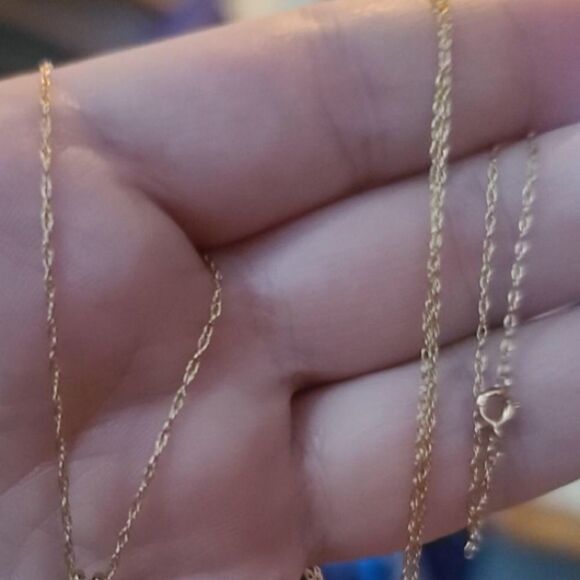 Real solid 14k gold rope chain necklace, 1mm - Picture 3 of 8